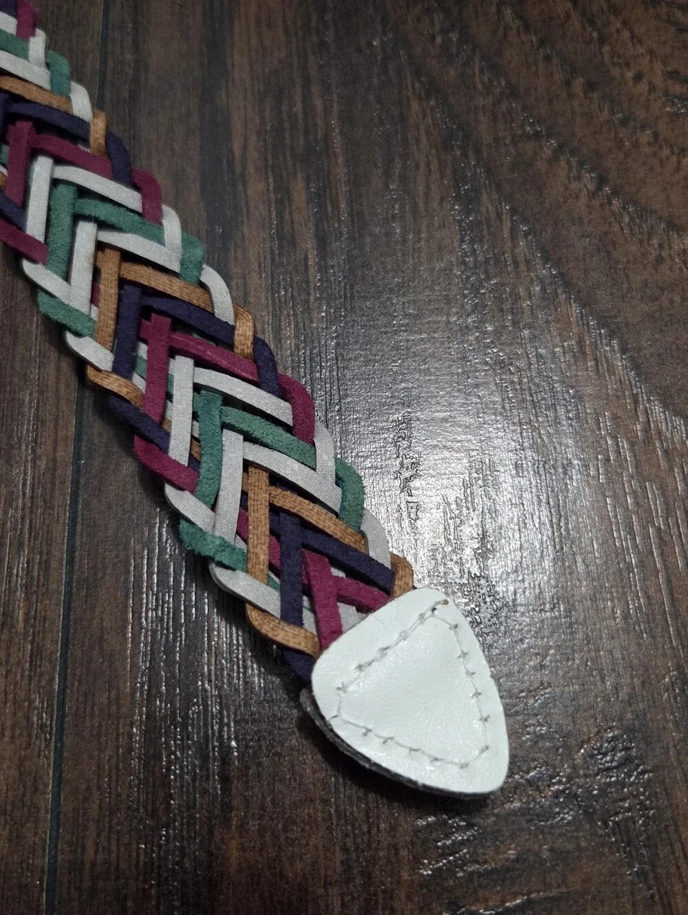 Colorful Braided Split Leather Belt Size L